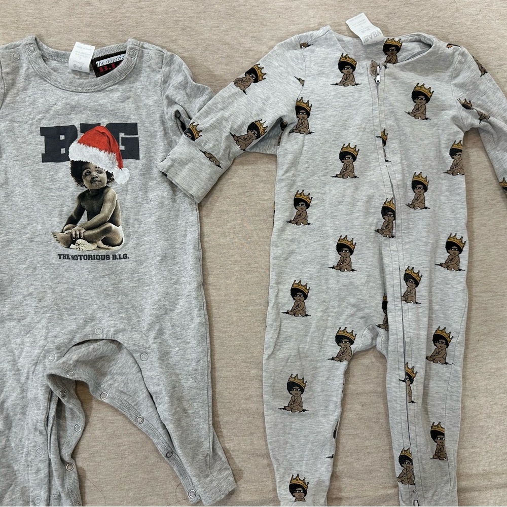 COTTON ON 6-9 month baby boys biggie smalls onesies